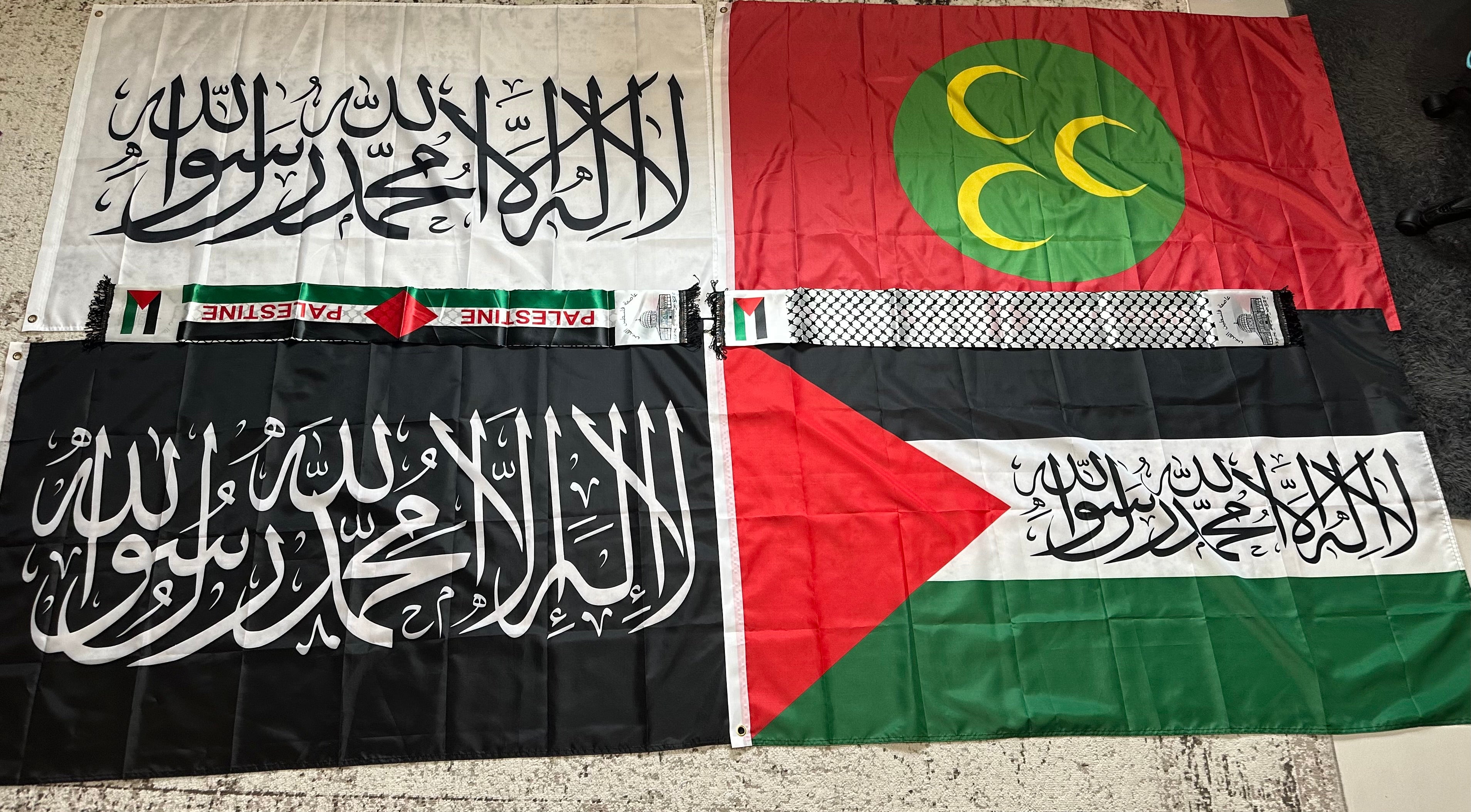 ISLAMIC FLAGS WITH PALESTINIAN SCARF 🇵🇸